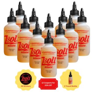 12+1 Zsolt Sauce Bundle (12 x 120ml Bottles Plus Bonus 30ml Travel Bottle, 12 x 25% Off Promo Cards, 36 Stickers)
